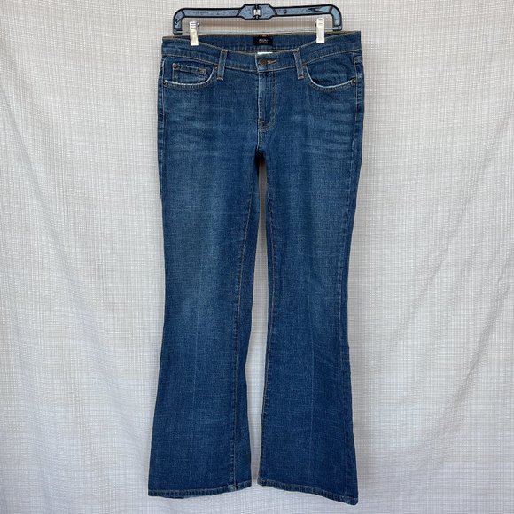 VINTAGE Y2k Denim Flared Denim Jeans Size 10 Distressed Mossimo Stretch … - Picture 5 of 17